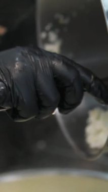 Yemek tarifi, adım adım suşi tempura. Yüksek kalite 4k görüntü