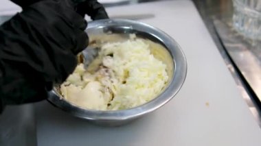 Yemek tarifi, adım adım suşi tempura. Yüksek kalite 4k görüntü