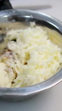 Yemek tarifi, adım adım suşi tempura. Yüksek kalite 4k görüntü