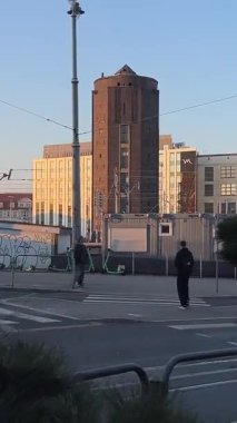 Katowice Hava Manzarası. Katowice 'nin modern şehir merkezi, Yukarı Silezya. KATOWICE, POLAND 03.24.2025