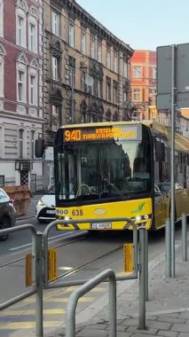 Katowice Hava Manzarası. Katowice 'nin modern şehir merkezi, Yukarı Silezya. KATOWICE, POLAND 03.24.2025