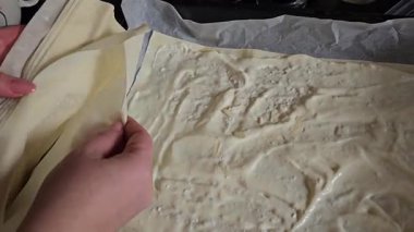 Lezzetli bir ıspanak ve Peynir Pasta Sanatsal Yaradılışı İçin Taze Bir Ispanak Hazırlama Video Adımları. ıspanaklı turta tarifi