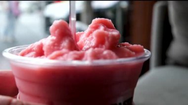 Dondurmalı çilek, yakın çekim Top view Food konsepti. Yüksek kalite 4k görüntü