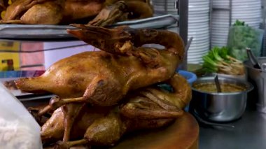 Kabinde ördek rostosu var. Yakın çekim. Yüksek kalite 4k görüntü