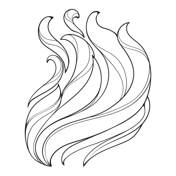 Spurts Flame Dibujo Línea Decorativa Eps Ilustración Vectorial — Archivo Imágenes Vectoriales