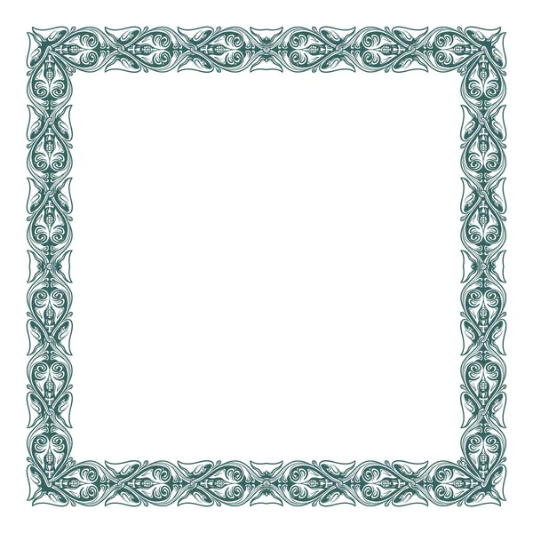 格鲁吉亚传统装饰框架与花卉的主题 正方形在白色背景上孤立的素描风格的绘画 Eps 10矢量说明 — 图库矢量图片