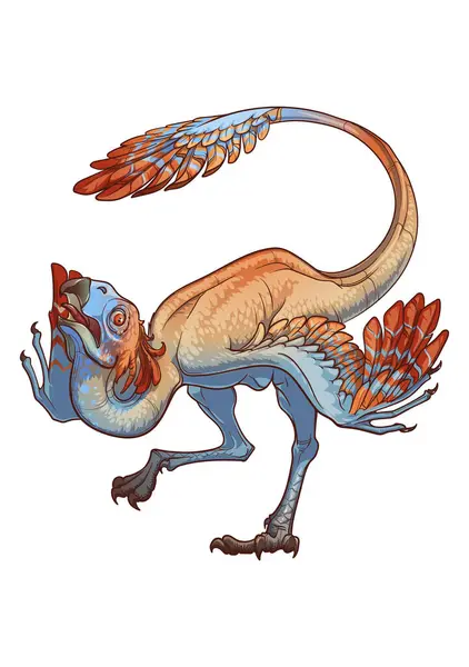 Gigantoraptor 짝짓기 배경에 비아비아 복잡한 Ai가 아닙니다 Eps10 일러스트 스톡 일러스트레이션