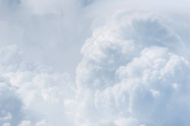 Close up of big clouds on day light, Clear blue sky and fluffy soft white cloud with copy space, Nature abstract background image