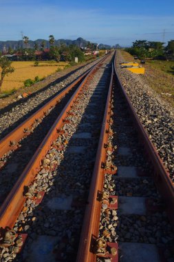 Şehirdeki tren rayları.