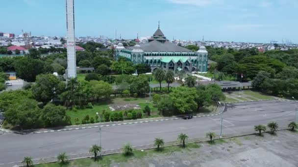 Вид Мечеть Аль Марказ Дивиться Ясний День — стокове відео