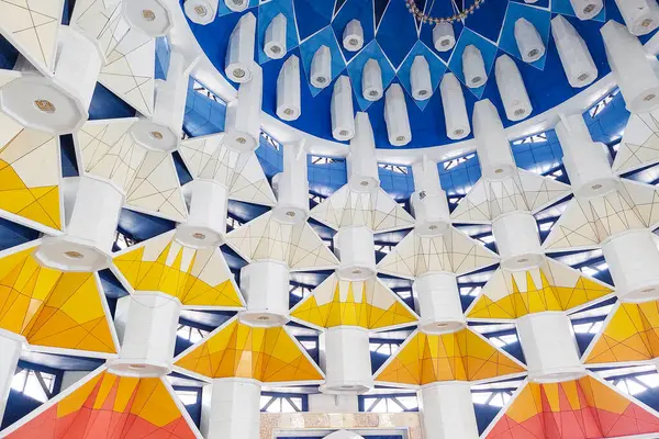 stock image Makassar, Indonesia, 26 August 2024. Ceiling of the Dome Mosque in Makassar