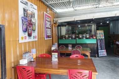 Indonesia, Makassar, 03 October 2024. Front view of the food stall clipart