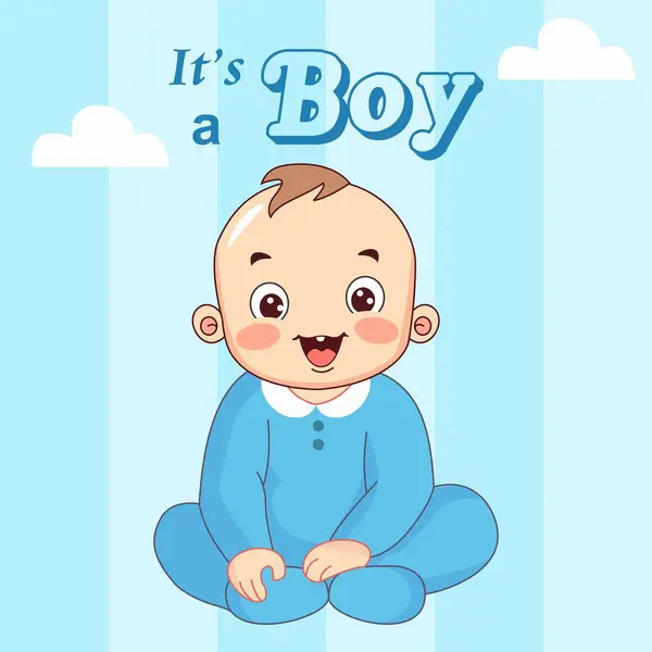 Baby Boy Gender reveal poster illustration