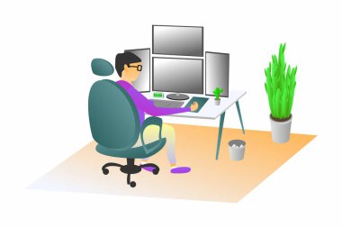 Ticari illüstrasyon konsepti web sitesi, uygulama simgesi