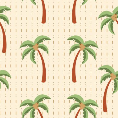 Palmiye ağaçlarıyla kusursuz bir arka plan, yaz tatili konseptleri çizimler
