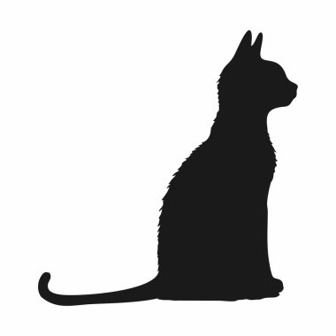 Oturan Kedi Silüeti vektör çizimi