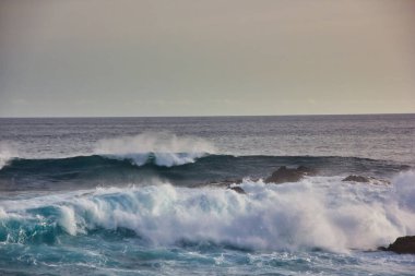 Okyanus sahilinde dalgalar