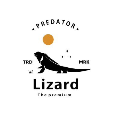 Eski model hippi kertenkele logosu ana hatlı siluet sanat simgesi