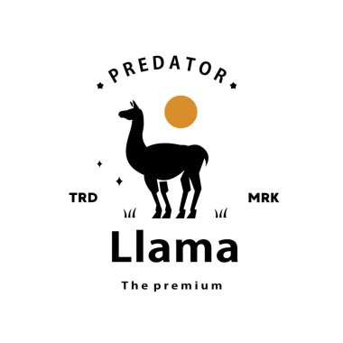 Klasik retro hipster Lama logo vektör anahat siluet sanat simgesi