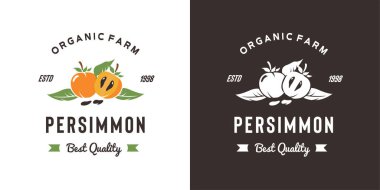 Meyve dükkanı ve meyve çiftliği için uygun vintage hurma logosu çizimi