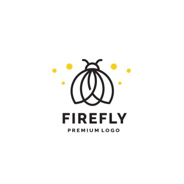 Monoline ateşböceği logo vektör çizimi