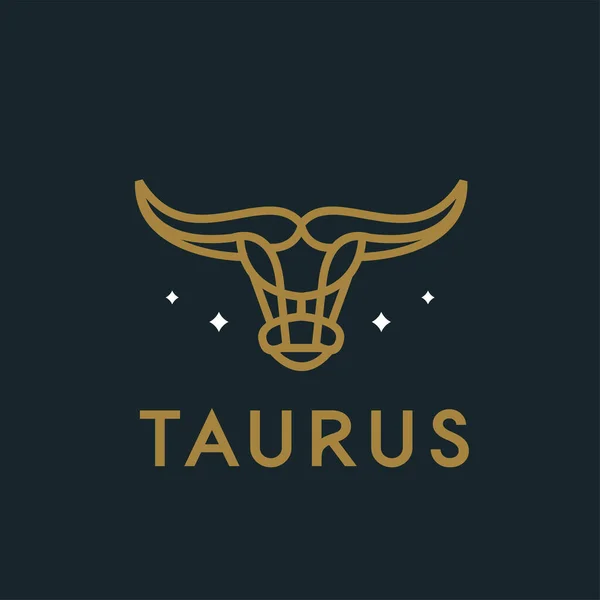 Taurus basit logo monolini, marka ve şirket için minimalist boğa başı