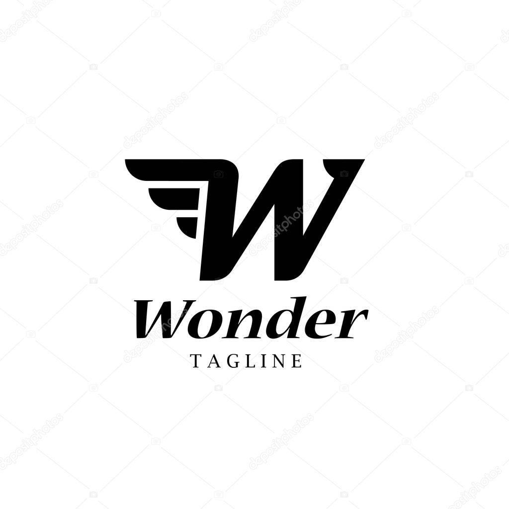 Vector simple letter W for wonder minimalist Alfabet Perfect for any brand