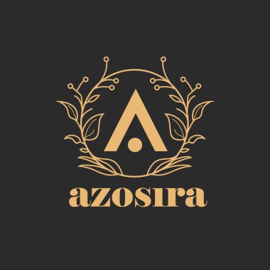 Moda markası için süs çiçeğiyle Harf Logosu Tasarım Şablonu Vektörü