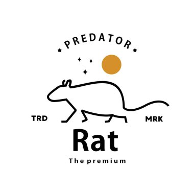 Klasik retro hipster fare logosu ana hatlı monolin sanat simgesi