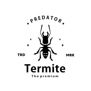 Eski moda hipster termit logosu vektör anahatları siluet sanat simgesi