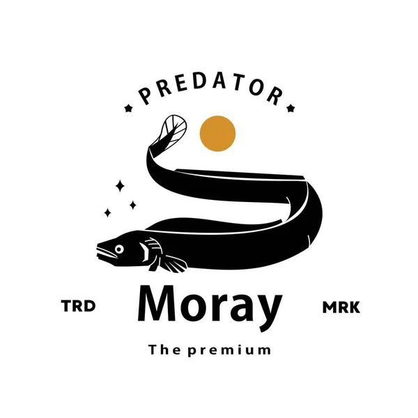 Klasik retro hipster moray logo vektör anahat siluet sanat simgesi