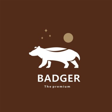 Hayvan porsuğu doğal logo vektör ikonu silueti retro hipster