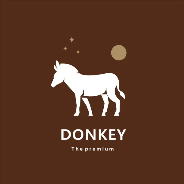 stock vector animal donkey natural logo vector icon silhouette retro hipster