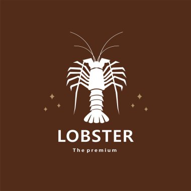 Istakoz doğal logo vektör silueti retro hipster