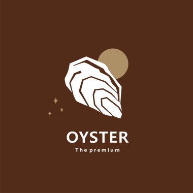Hayvan istiridye doğal logo vektör ikonu siluet retro hipster