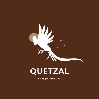 hayvan quetzal doğal logo vektör ikonu silueti retro hipster