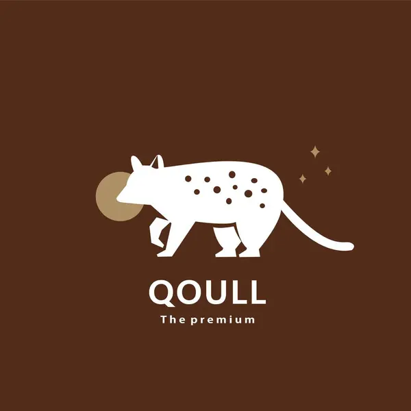 Animal Qoull Logotipo Natural Icono Del Vector Silueta Retro Hipster — Archivo Imágenes Vectoriales