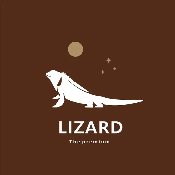 stock vector animal lizard natural logo vector icon silhouette retro hipster