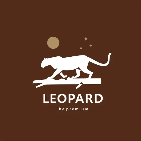 hayvan leoparı doğal logo vektör ikonu silueti retro hipster