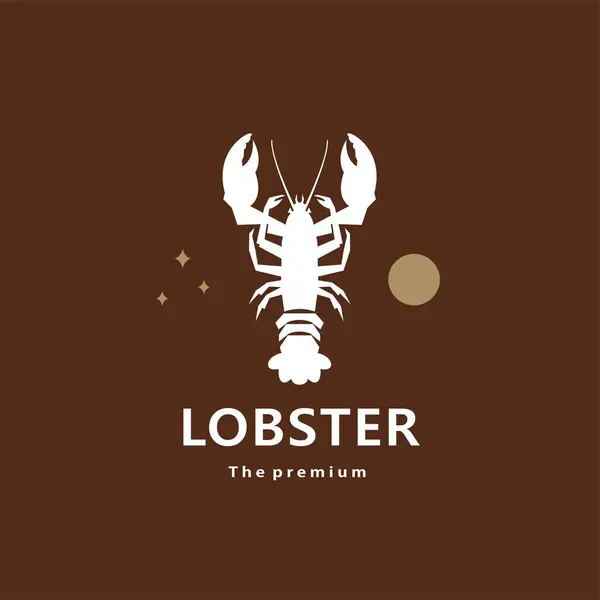 Istakoz doğal logo vektör silueti retro hipster