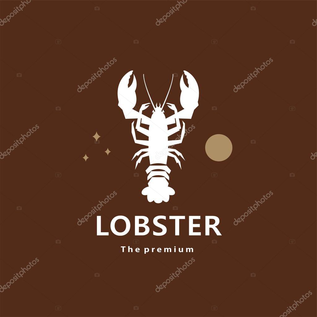 Animal lobster natural logo vector icon silhouette retro hipster