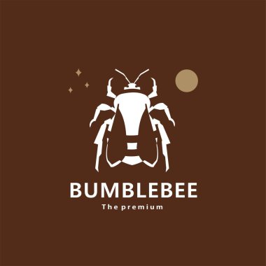 Hayvan yaban arısı doğal logo vektör ikonu silueti retro hipster