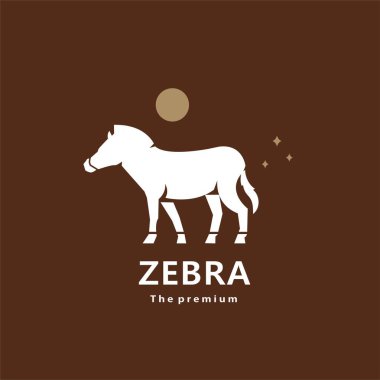 Hayvan zebrası doğal logo vektör silueti retro hipster
