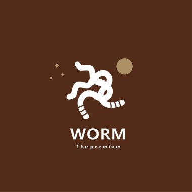 Hayvan solucanı doğal logo vektör ikonu silueti retro hipster