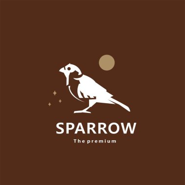 Hayvan serçesi doğal logo vektör silueti retro hipster