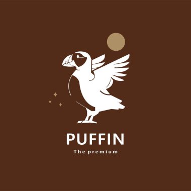 hayvan martısı doğal logo vektör ikonu silueti retro hipster