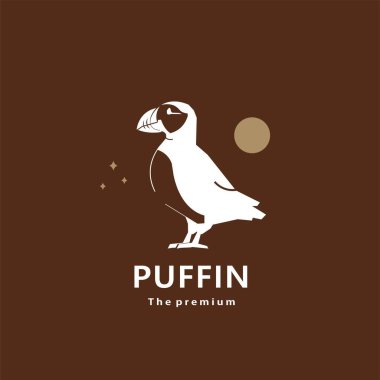 hayvan martısı doğal logo vektör ikonu silueti retro hipster