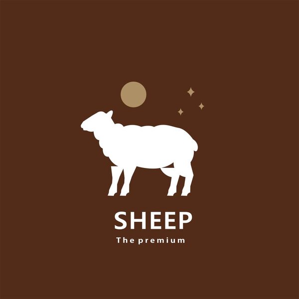 animal sheep natural logo vector icon silhouette retro hipster