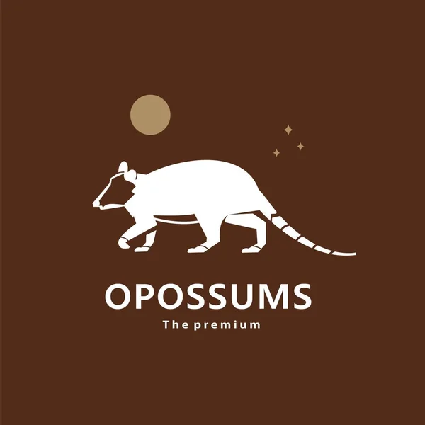 stock vector animal opossums natural logo vector icon silhouette retro hipster