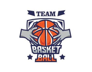 Modern tutuş el basketbol logosu takımlar ve etkinlikler için